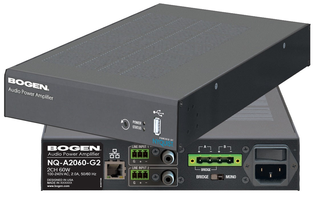 Bogen Communications NQ-A2060 | Gen-2 Nyquist 2-Channel Audio Power Amplifiers
