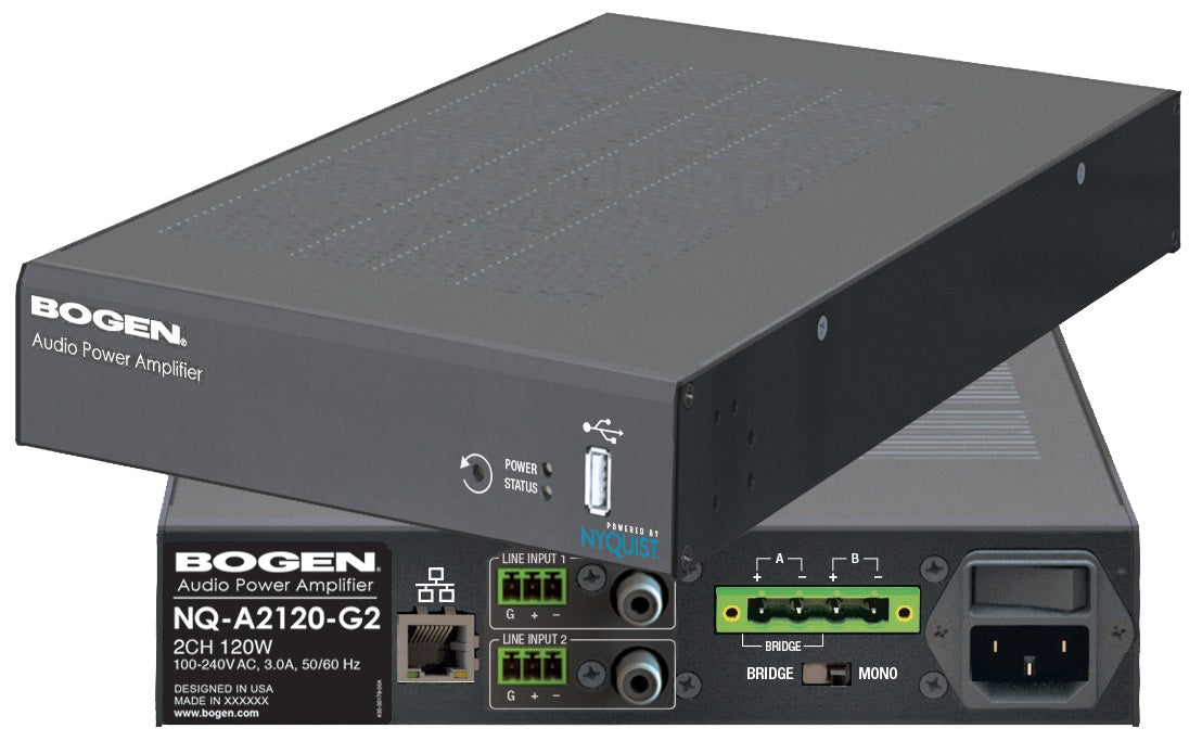 Bogen Communications NQ-A2120 | Gen-2 Nyquist 2-Channel Audio Power Amplifiers