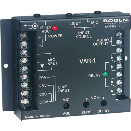 Bogen VAR1 | Voice Activated Relay, Two C-Form Relay Contacts