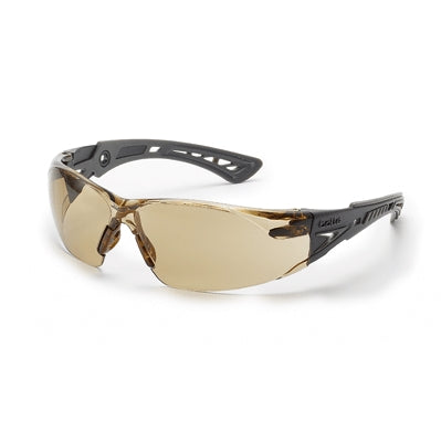 Bolle 40225 | Rush+ Safety Glasses, Black/Gray Frame, Twilight Anti-Scratch/Anti-Fog Lens