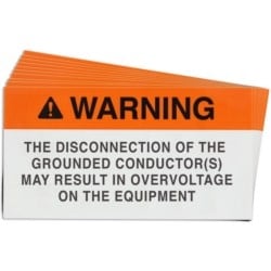 Brady Corporation 149866 | Pre-Printed Solar Bipolar Array Warning Labels, 2"X3.75" Vinyl, 25 Pack