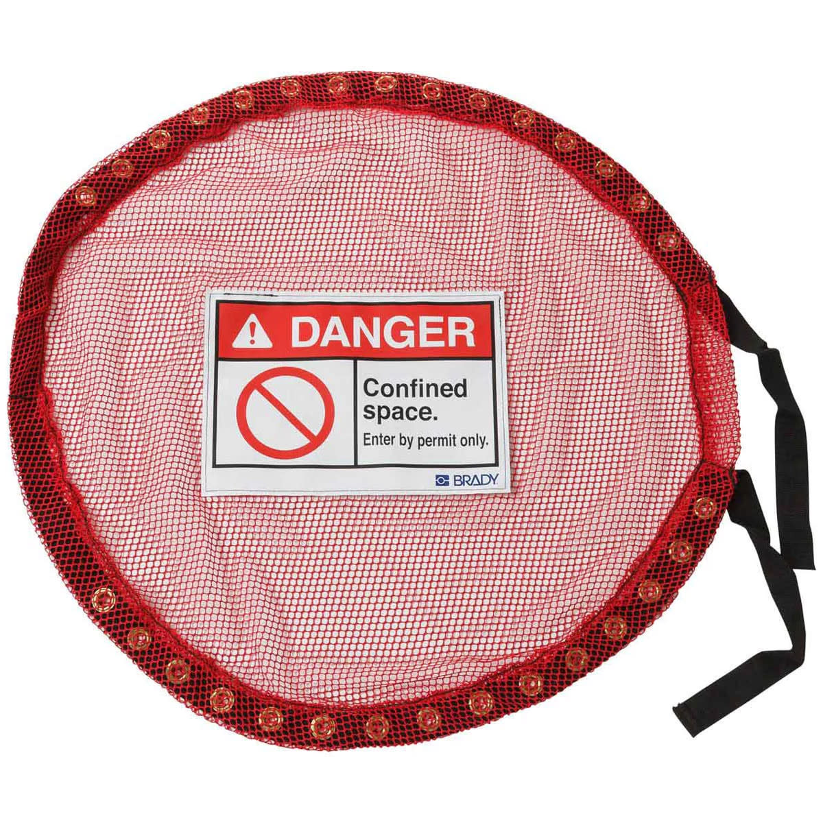 Brady Corporation 151079 | Confined Space Cover, Mesh, Lockable, Small, Fits 20 in. Opening, Red