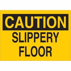 Brady Corporation 25599 | Caution Slippery Floor Sign, 10" H X 14" W X 0.06" D, Polystyrene