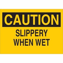Brady Corporation 43177 | Caution Slippery When Wet Sign, 7" H X 10" W X 0.035" D, Aluminum