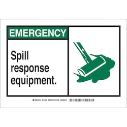 Brady Corporation 21805 | Emergency Spill Response Equipment. Sign, 7" H X 10" W X 0.06" D, Polystyrene
