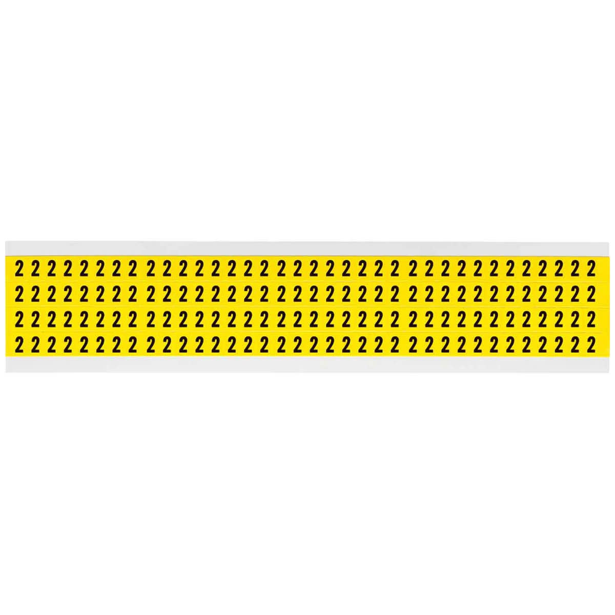 Brady Corporation 3400-2 | Repositionable Numbers and Letters Labels, Vinyl Cloth, 0.0073 in. Thick, Text 2, Black/Yellow, 0.375 H x 0.25 W in.