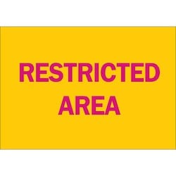 Brady Corporation 22254 | Restricted Area Sign, 7" H X 10" W X 0.06" D, Polystyrene, Red On Yellow