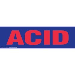 Brady Corporation 60261 | Acid Label, Red On Blue, 7" H X 24" W X 0.006" D