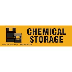 Brady Corporation 60288 | Chemical Storage Label, Black On Yellow, 3.5" H X 12" W X 0.006" D