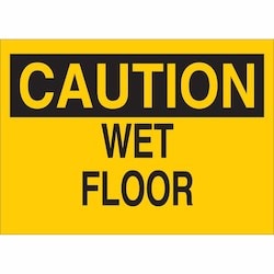 Brady Corporation 85100 | Caution Wet Floor Sign, 10" H X 14" W X 0.006" D, Polyester