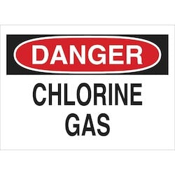 Brady Corporation 84358 | Danger Chlorine Gas Sign, 10" H X 14" W X 0.006" D, Polyester