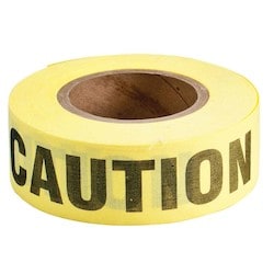 Brady Corporation 91082 | Re-Pulpable Caution Barricade Tape, Biodegradable Cotton, Black On Yellow, 2" X 150’