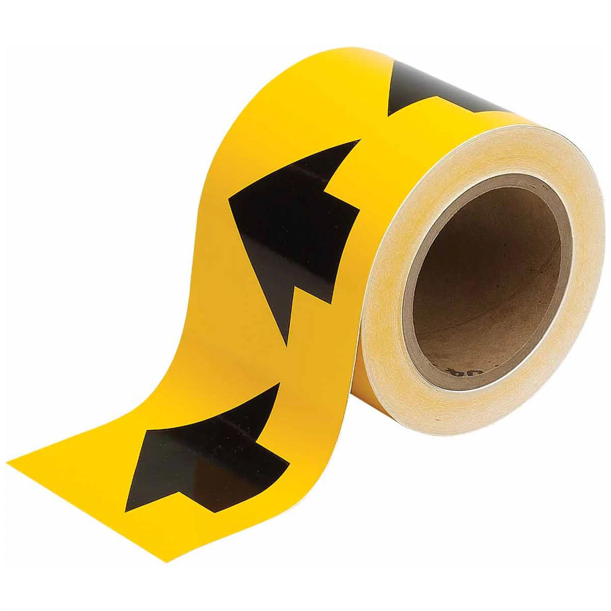 Brady Corporation 91287 | Pipe Marker Tape with Arrows, Vinyl, Acrylic Adhesive, Gloss Finish, Black/Yellow, 4 mil. Thick, 90 ft. L x 4 in. W