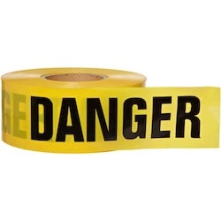 Brady Corporation 91455 | Standard Barricade Tape Roll - Polyethylene, Danger, Black On Yellow, 3" X 1000’