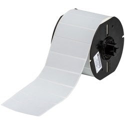 Brady Corporation B33-18-435 | Identification Label, Standard, Acrylic Adhesive, Rectangle, 3" Width X 1" Height, Metallized Polyester, Gloss Silver, 1 Per Row, 1500 Per Roll