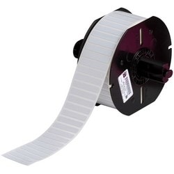 Brady Corporation B33-45-423 | Identification Label, Standard, Acrylic Adhesive, Rectangle, 1.5" Width X 0.25" Height, Polyester, Gloss White, 1 Per Row, 5000 Per Roll