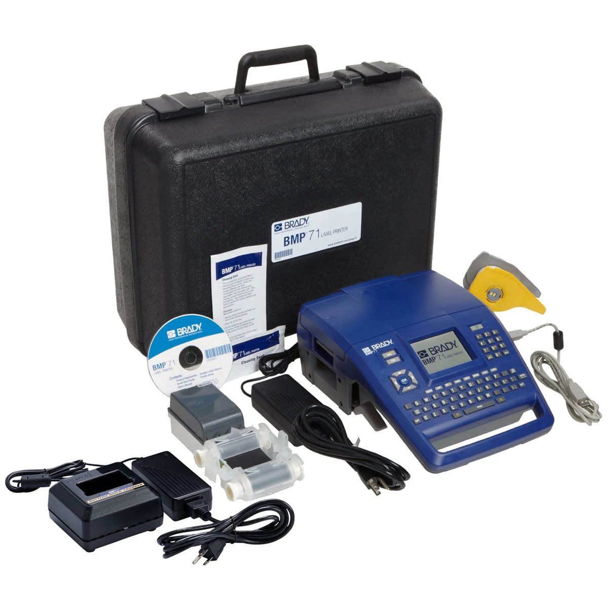 Brady Corporation BMP71-QC | BMP71 Series, Label Printer, LCD Display, 110 to 240V, 13 H x 9.5 W x 4.6 D in.