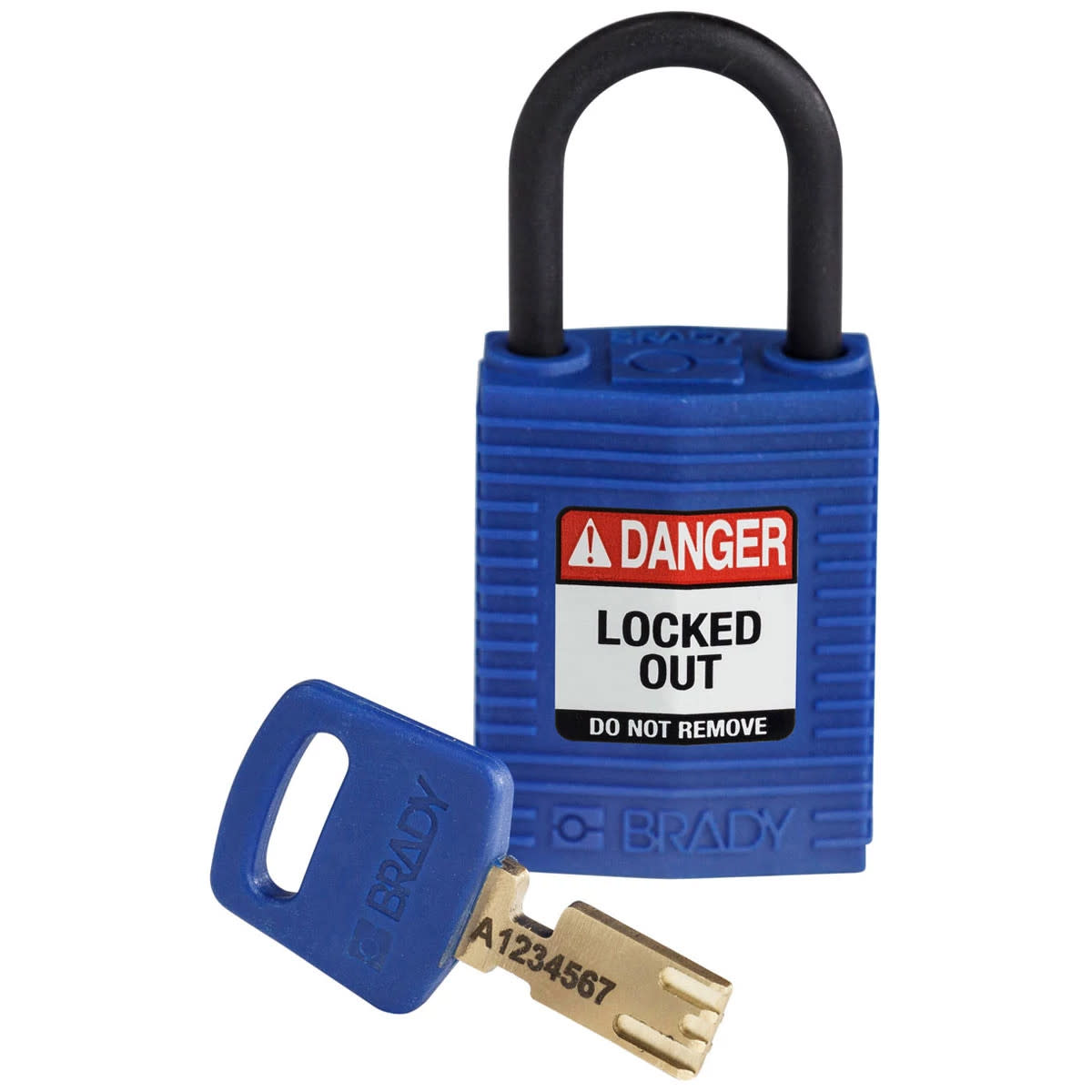 Brady Corporation CPT-BLU-25PL-KD | SafeKey Lockout Padlock Nylon Blue 1.0 in. Plastic Shackle, Keyed Different