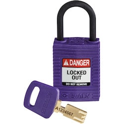 Brady Corporation CPT-PRP-25PL-KD | SafeKey Lockout Padlock Nylon Purple 1.0 in. Plastic Shackle, Keyed Different