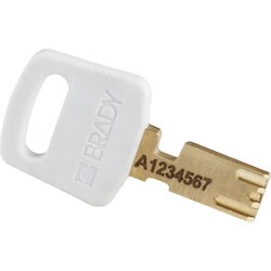 Brady Corporation NYL-WHT-38PL-KD | SafeKey Lockout Padlock Nylon White 1.5 in. Plastic Shackle, Keyed Different
