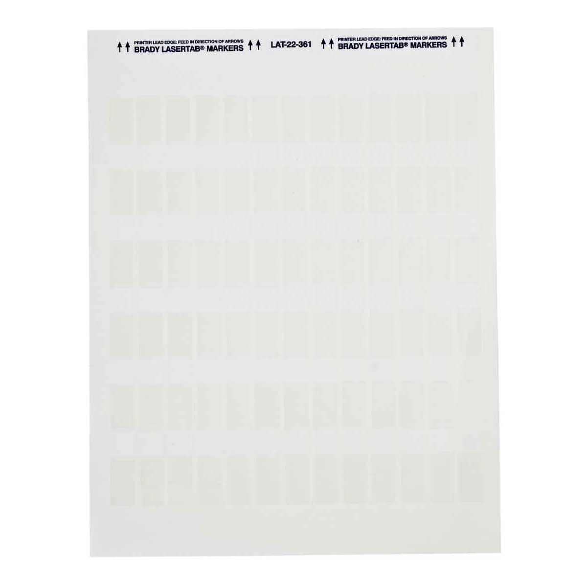 Brady Corporation LAT-22-361-5 | Printer Labels, Polyester, Clear/White, 1.5 in L, 12.7 mm W