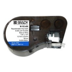 Brady Corporation M-163-498 | Printer Labels, Cloth, White, 0.5 in L, 12.7 mm W