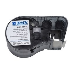 Brady Corporation M-51-427-YL | M Series Label Maker Cartridge, Black/Yellow, 2-1/2 in. L, 3/4 in. (Print)