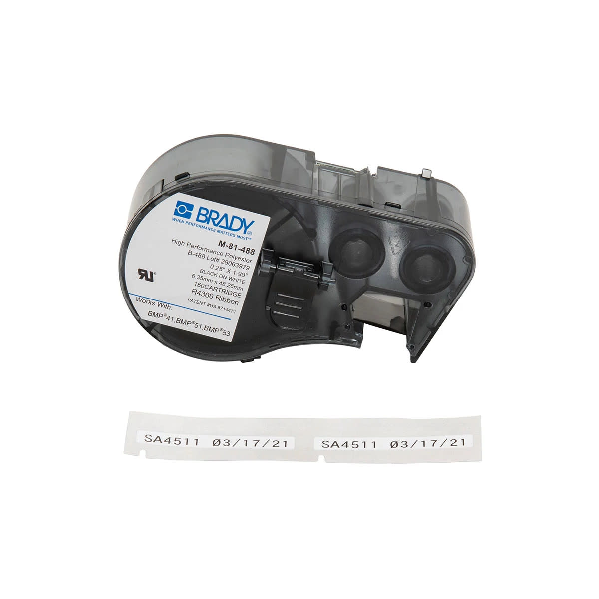 Brady Corporation M-81-488 | Printer Labels, Polyester, White, 0.25 in L
