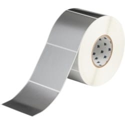 Brady Corporation THT-161-8591-1-SL | Weather Resistant Labels, Gloss, 4" H X 4" W, Polyester, Thermal Transfer, Silver, 1,000 Per Roll