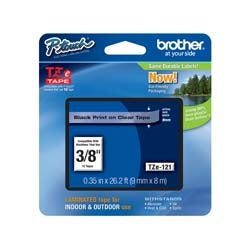 Brother Mobile Solutions TZE121 | Black on Clear 9 mm Tape for P-touch, 8 m