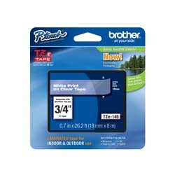 Brother Mobile Solutions TZE145 | 18mm (0.7") White on Clear tape for P-Touch 8m (26.2 ft)