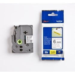Brother Mobile Solutions TZES211 | Black on White 6 mm Tape with Extra Strength Adhesive, 8 m