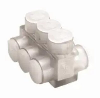 Burndy BIBD2504 | 2-Sided, 4-Conductor, Clear Insulated Multi-Tap Connector