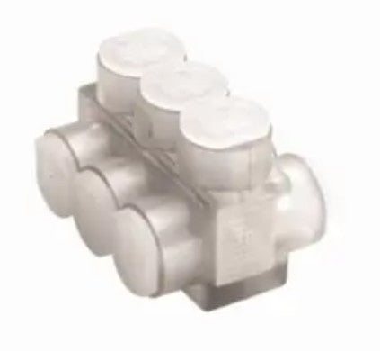 Burndy BIBD75010 | 2-Sided, 10-Conductor, Clear Insulated Multi-Tap Connector