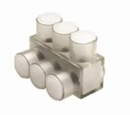 Burndy BIBS7508 | 1-Sided, 8-Conductor, Dual-Rated Al/Cu, Clear Insulated Multi-Tap Connector