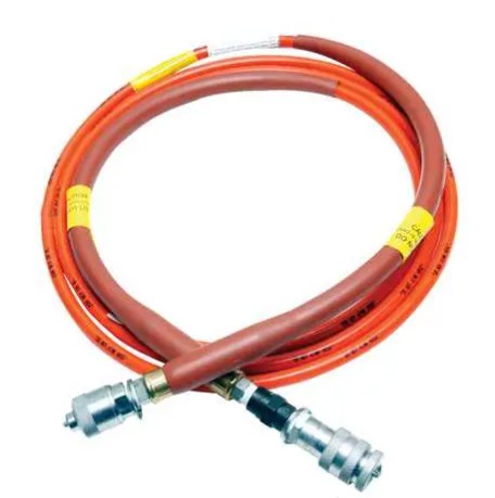 Burndy PT2990110 | Hydraulic Hose, 10 ft, 1/4 in. Non-Conductive, Stackable Male/Female Couplers, Orange