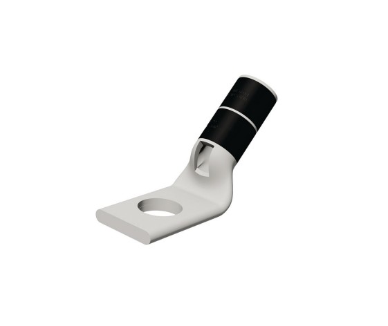 Burndy YA26L45 | Copper Compression Terminal, 1-Hole, Standard Barrel, 45°