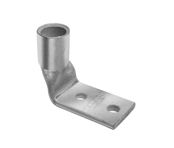 Burndy YA2CLNT1490 | Copper Compression Terminal, 2 AWG, 1-Hole, 1/4 in. Stud, Narrow Tongue, 90°
