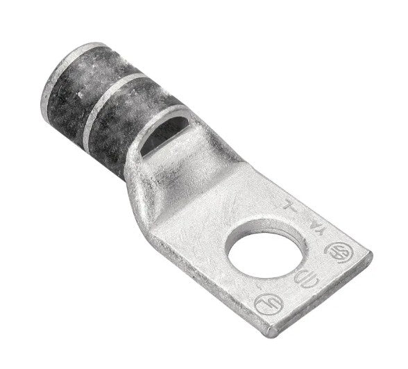 Burndy YA38ENT12FX | Copper Compression Terminal, 1/2 in. Stud, Long Barrel, Narrow Tongue