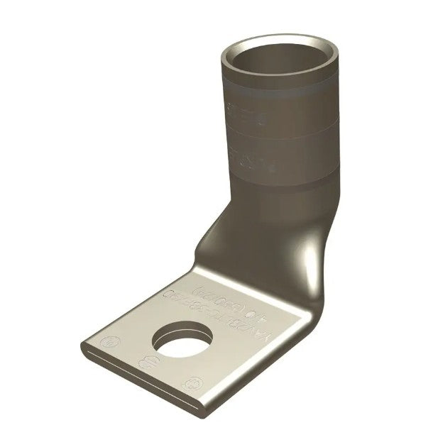 Burndy YA38LTC12FX90 | Copper Compression Terminal, 500 kcmil, 1-Hole, Long Barrel, 90°