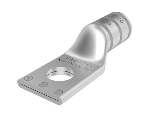 Burndy YAG4CLTC14FX | Copper Compression Terminal, 1-Hole, 1/4 in. Stud, Standard Barrel