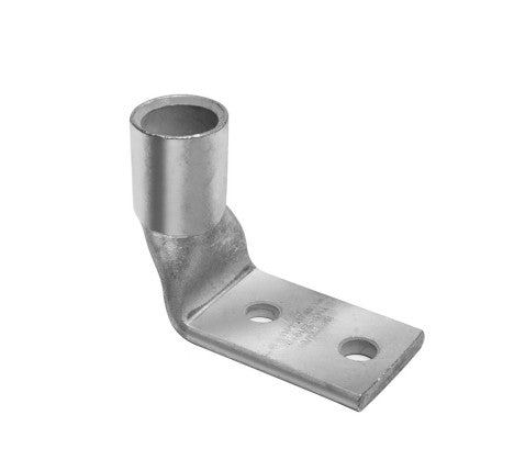 Burndy YAV2CL2TC14FX90 | Copper Compression Terminal, 2 AWG, 2-Hole, 1/4 in. Stud, 5/8 in. Spacing, Standard Barrel, 90°