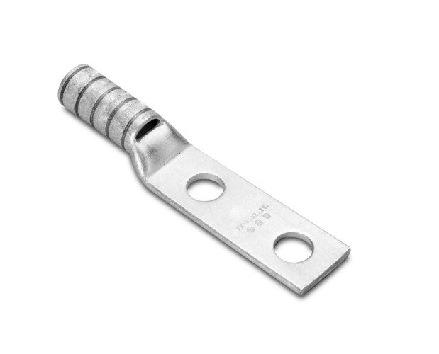 Burndy YAV6CL2TC10FX | Copper Compression Terminal, 2-Hole, #10 Stud, 5/8 in. Spacing, Standard Barrel, 6 Flex