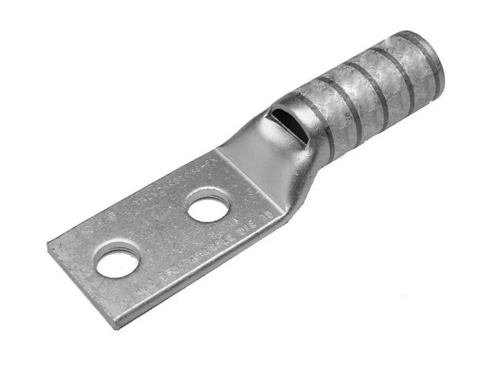 Burndy YAZV292TC38FX | Compression Terminal, 4/0 Flex, 250 kcmil Code, 2-Hole, 3/8 in. Stud, 1 in. Spacing, Long Barrel
