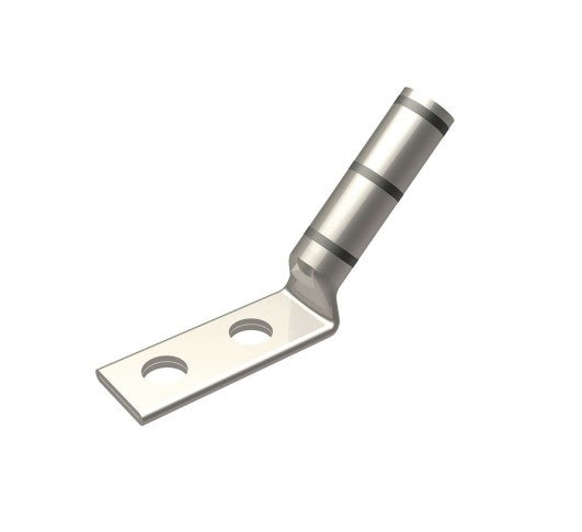 Burndy YAZV4C2TC14FX45 | Copper Compression Terminal, 1/4 in. Stud, 5/8 in. Spacing, Long Barrel, 45°