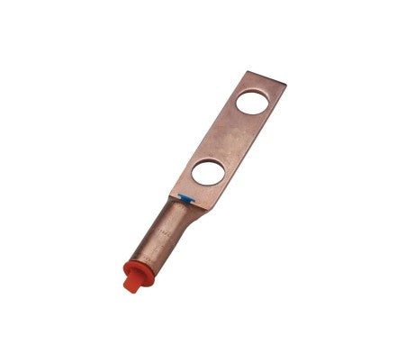 Burndy YGA252N | Compression Ground Lug, 1/0 AWG Copper, 2-Hole NEMA Pad