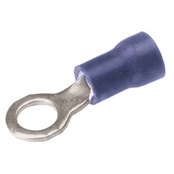 Burndy TP1414 | 509304 | Copper Terminal, Ring Tongue, 16-14 AWG, 1/4 Inch Stud, Vinyl Insulated, Tin Plated