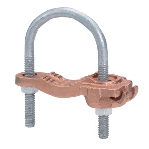 Burndy GAR3907 | 261022 | Ground Clamp, (1) Cable Parallel or 90-Degree to Pipe, Copper Alloy with Steel Hardware, 8 Inch IPS
