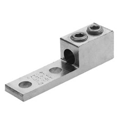 Burndy KA36U2N | 392040 | Aluminum Universal Terminal, 2 Hole, 2 AWG (STR)-600 Kcmil, 1/2 Inch Stud