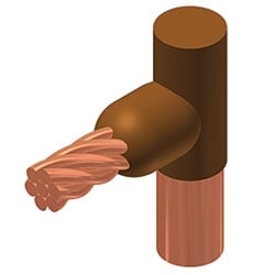 Burndy M-508 | M508 | Exothermic Mold, 4/0 Stranded to 5/8 Inch Ground Rod Dead End